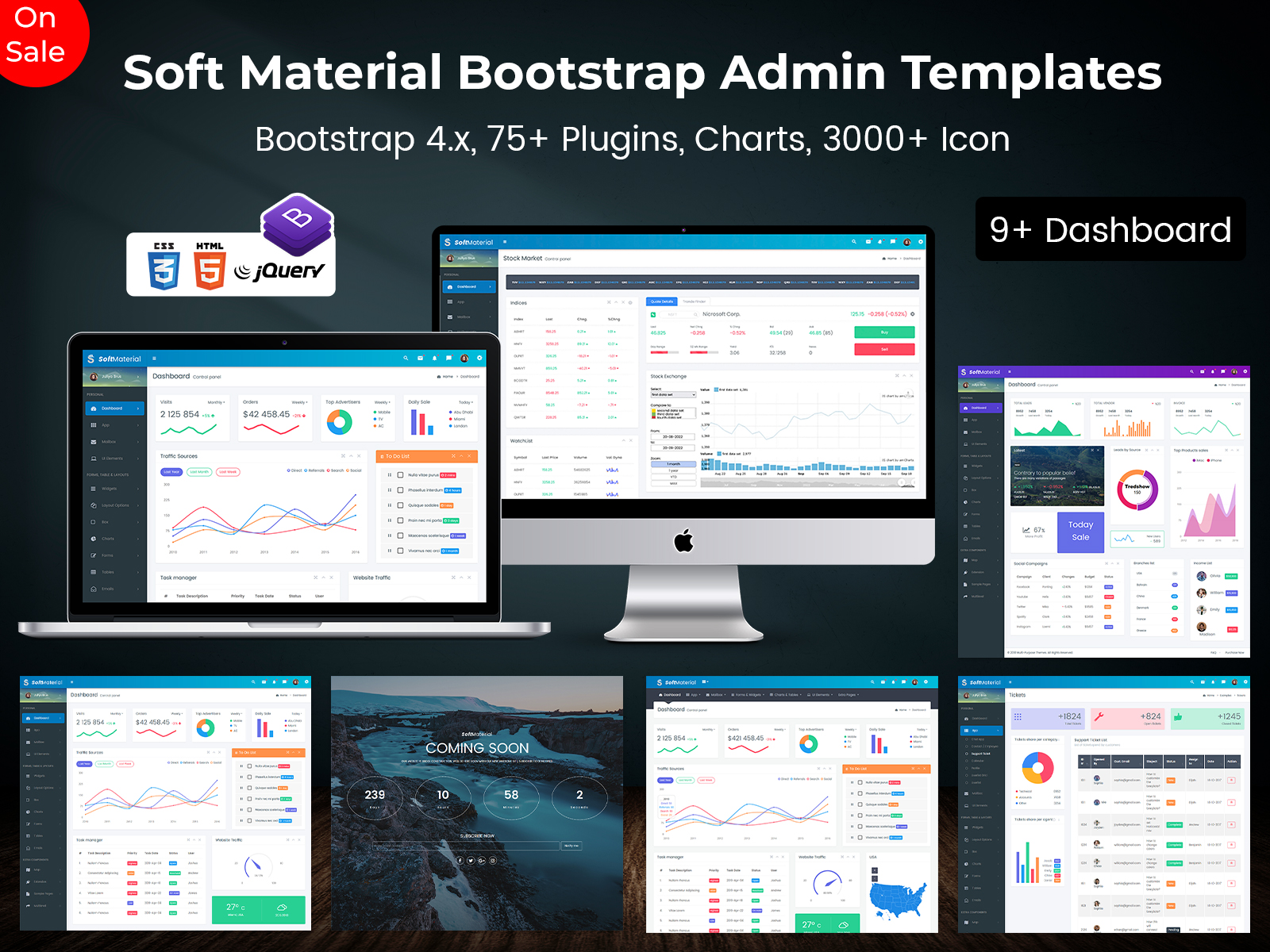 Soft Material – Responsive Admin Dashboard With Admin Panel