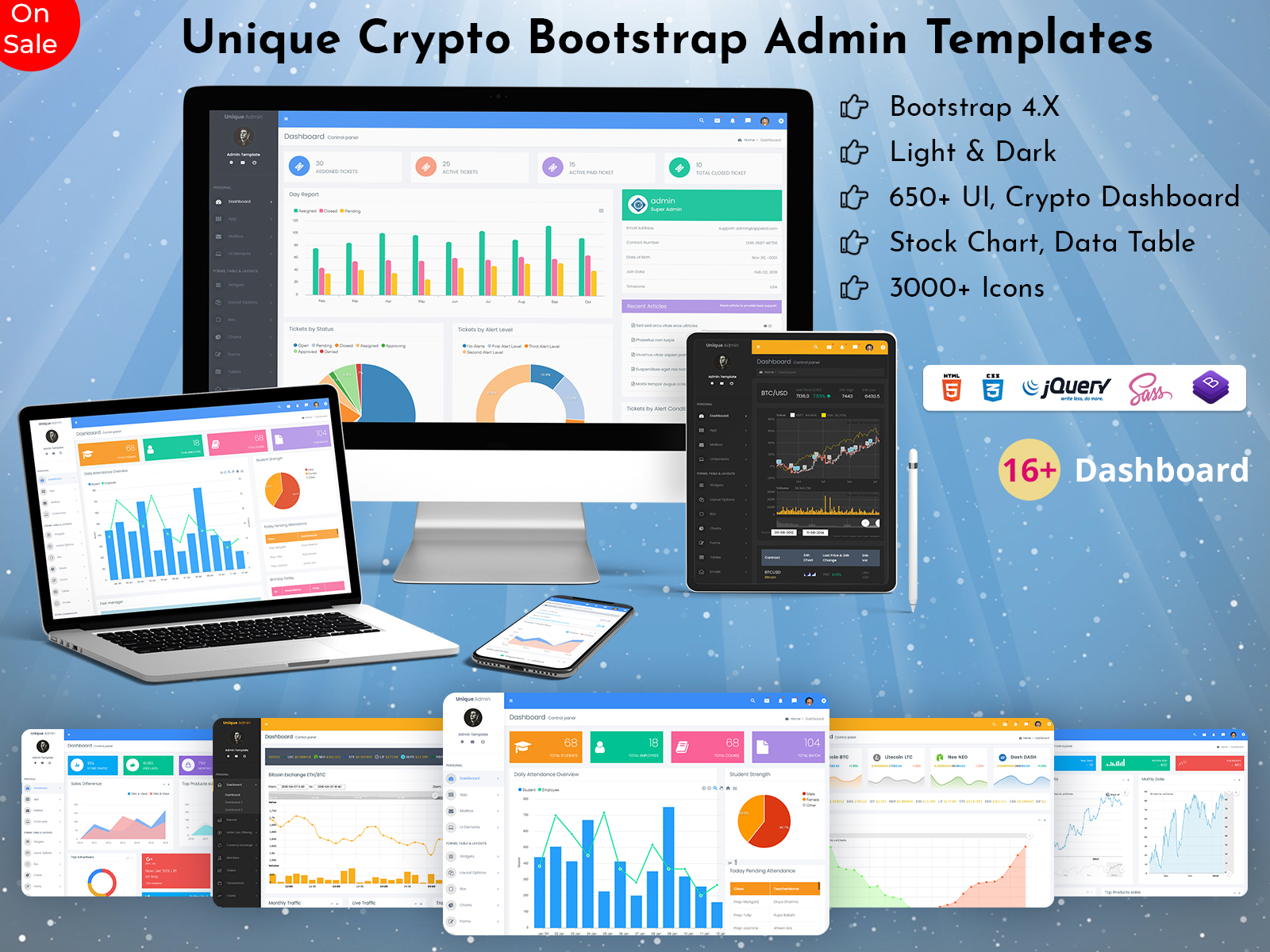 Unique Crypto Bootstrap Admin Templates