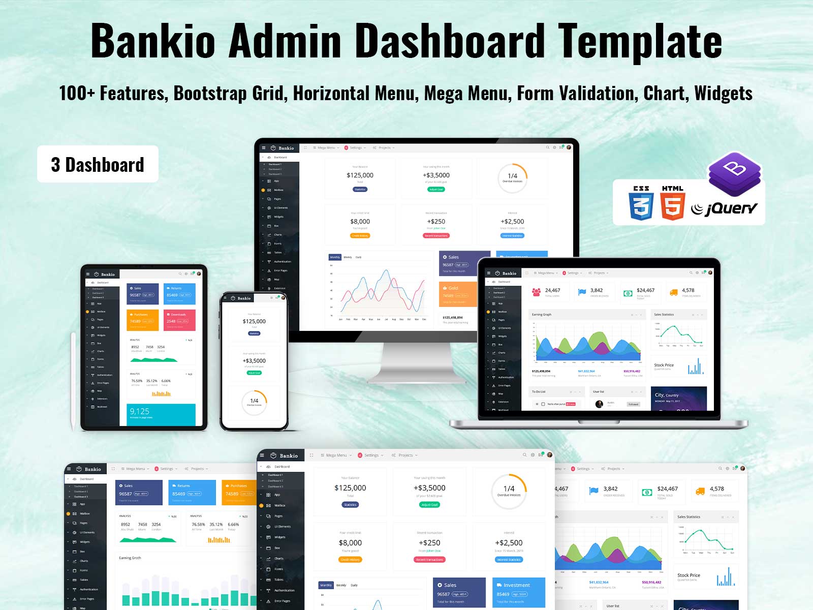Bootstrap 4 Admin Template With Bootstrap UI Kit – Bankio