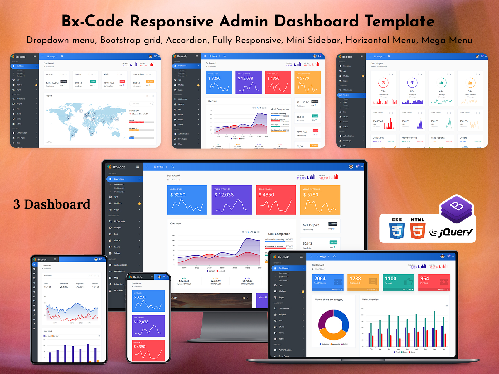 Bx Code Responsive Admin Dashboard Template