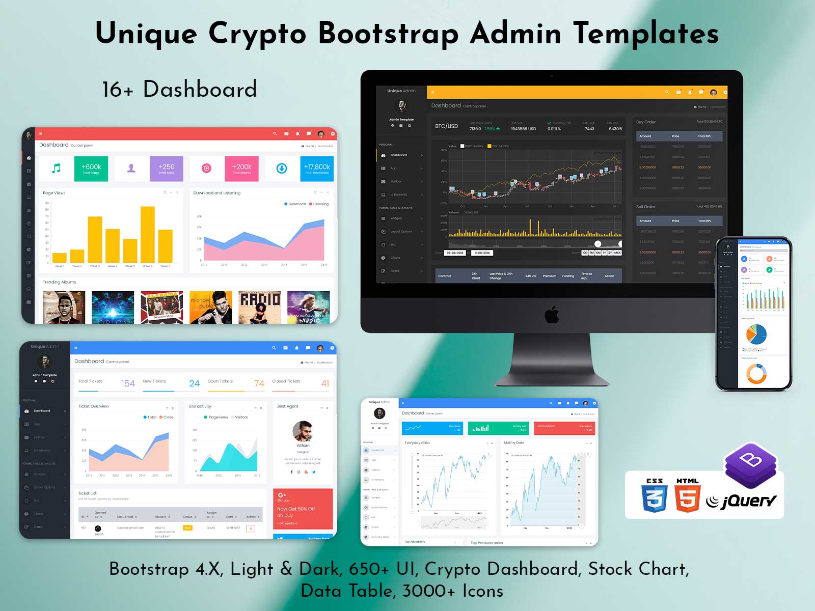 Unique Crypto Bootstrap Admin Templates