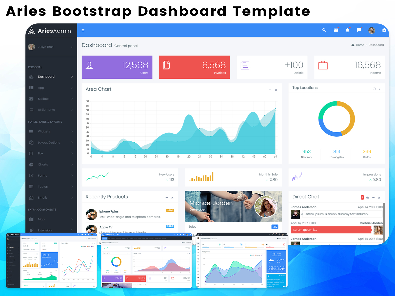 Aries – Admin Dashboard Template With Bootstrap 4
