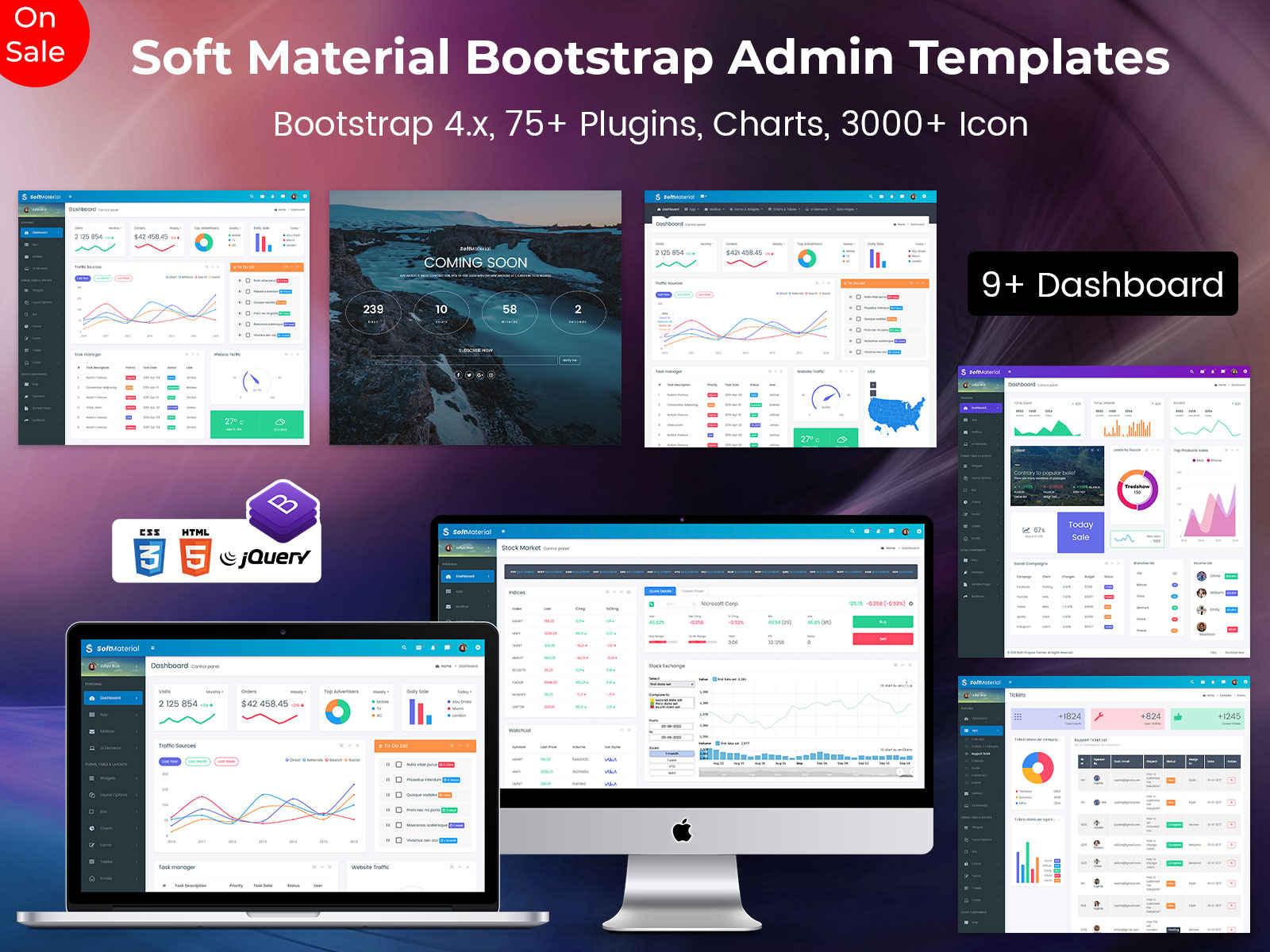 Soft Material -Bootstrap 4 Admin Dashboard With Bootstrap UI Kit