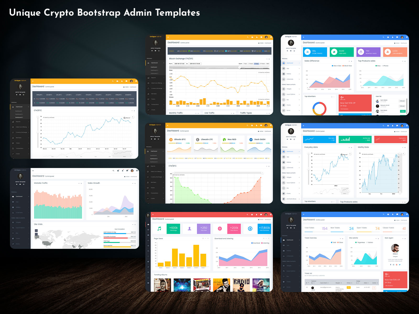 Unique Crypto Bootstrap Admin Templates