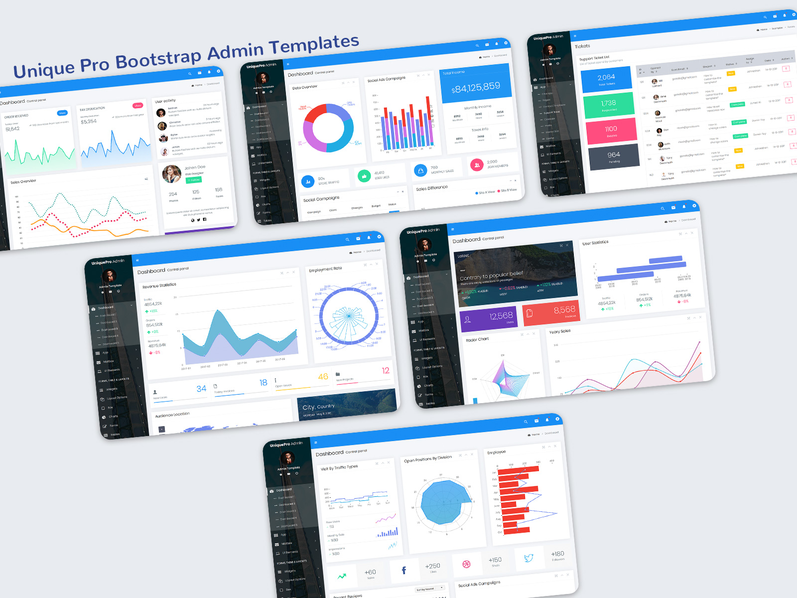 Unique Pro Bootstrap Admin Templates