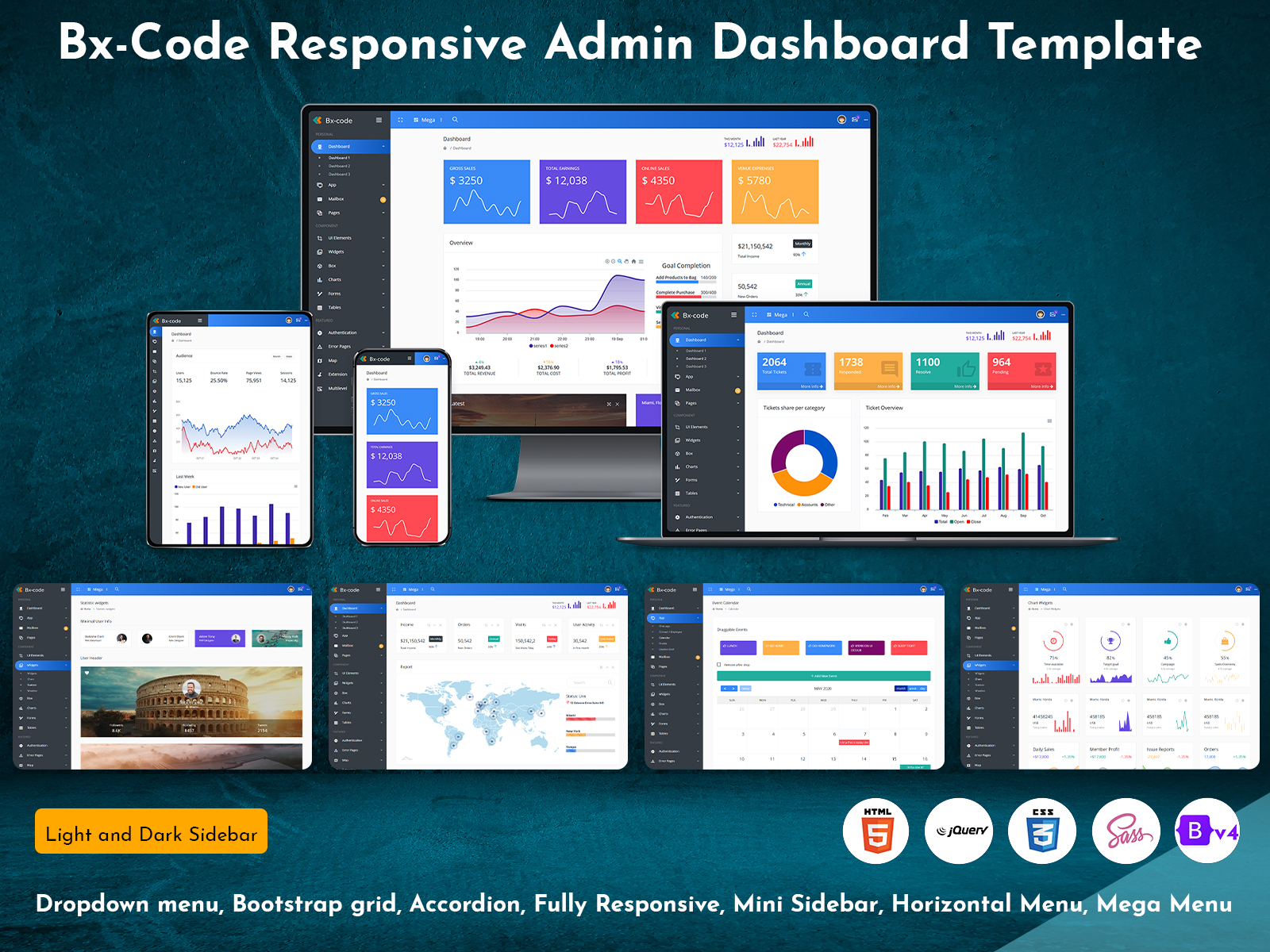 Bx Code – Flexible Admin Dashboard UI Kit With Bootstrap Templates