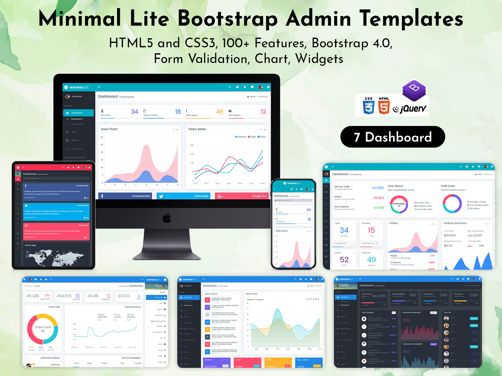 Minimal Lite – Bootstrap 4 Admin Dashboard With Responsive Templates