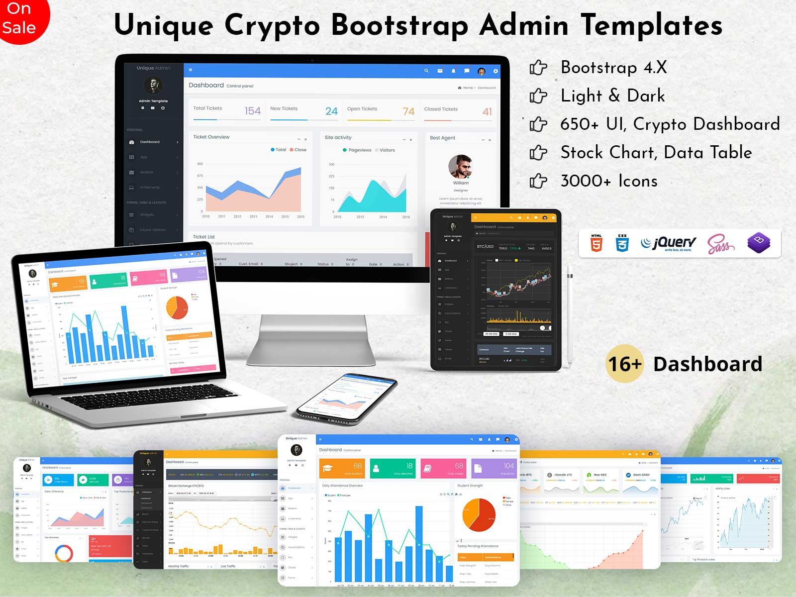 Unique Crypto Bootstrap Admin Templates