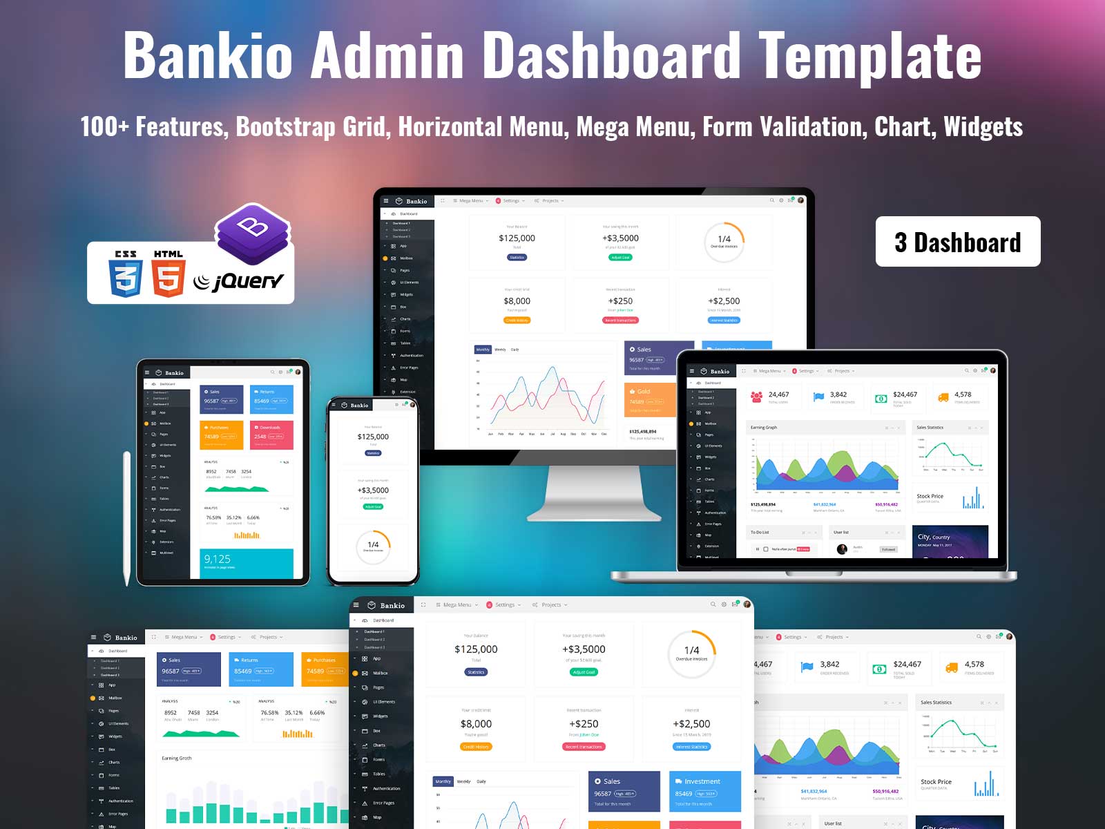 Bankio – Best Admin Dashboard Template & WebApp Template