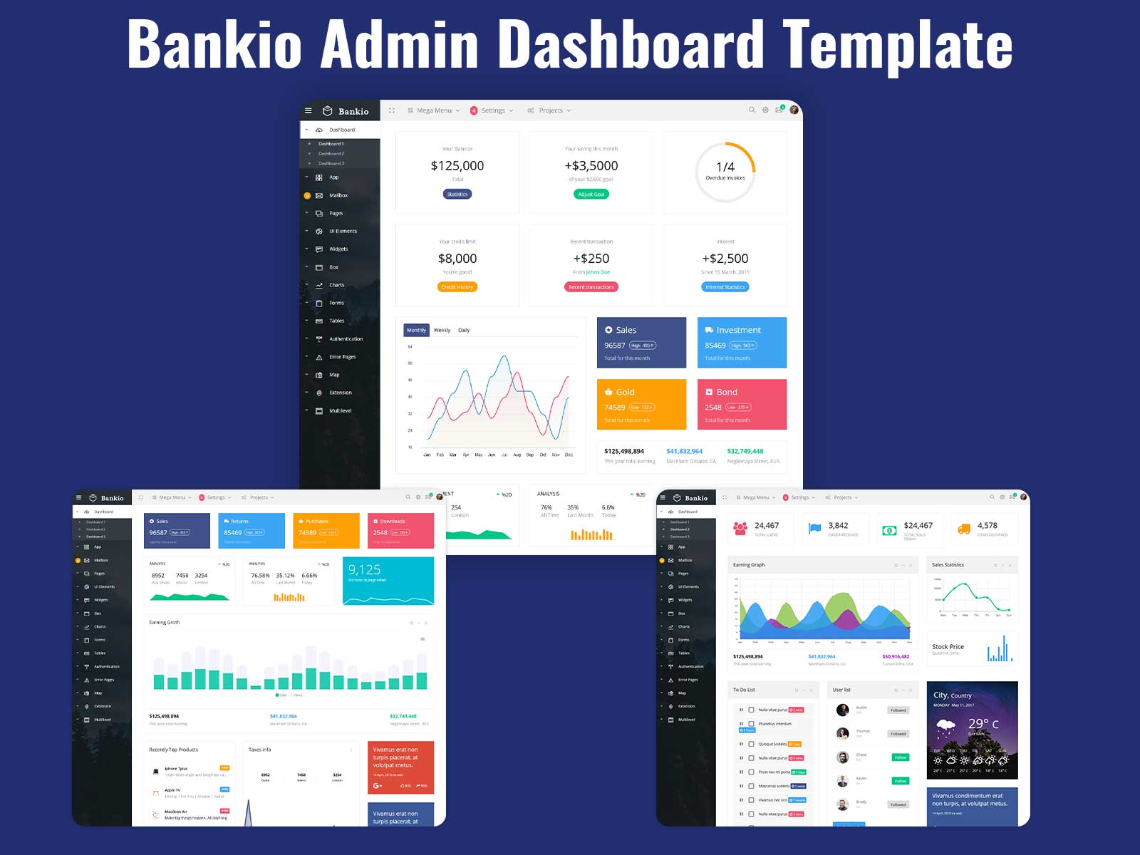 Bankio Bootstrap 4 Admin Template With More Than 100+ Features