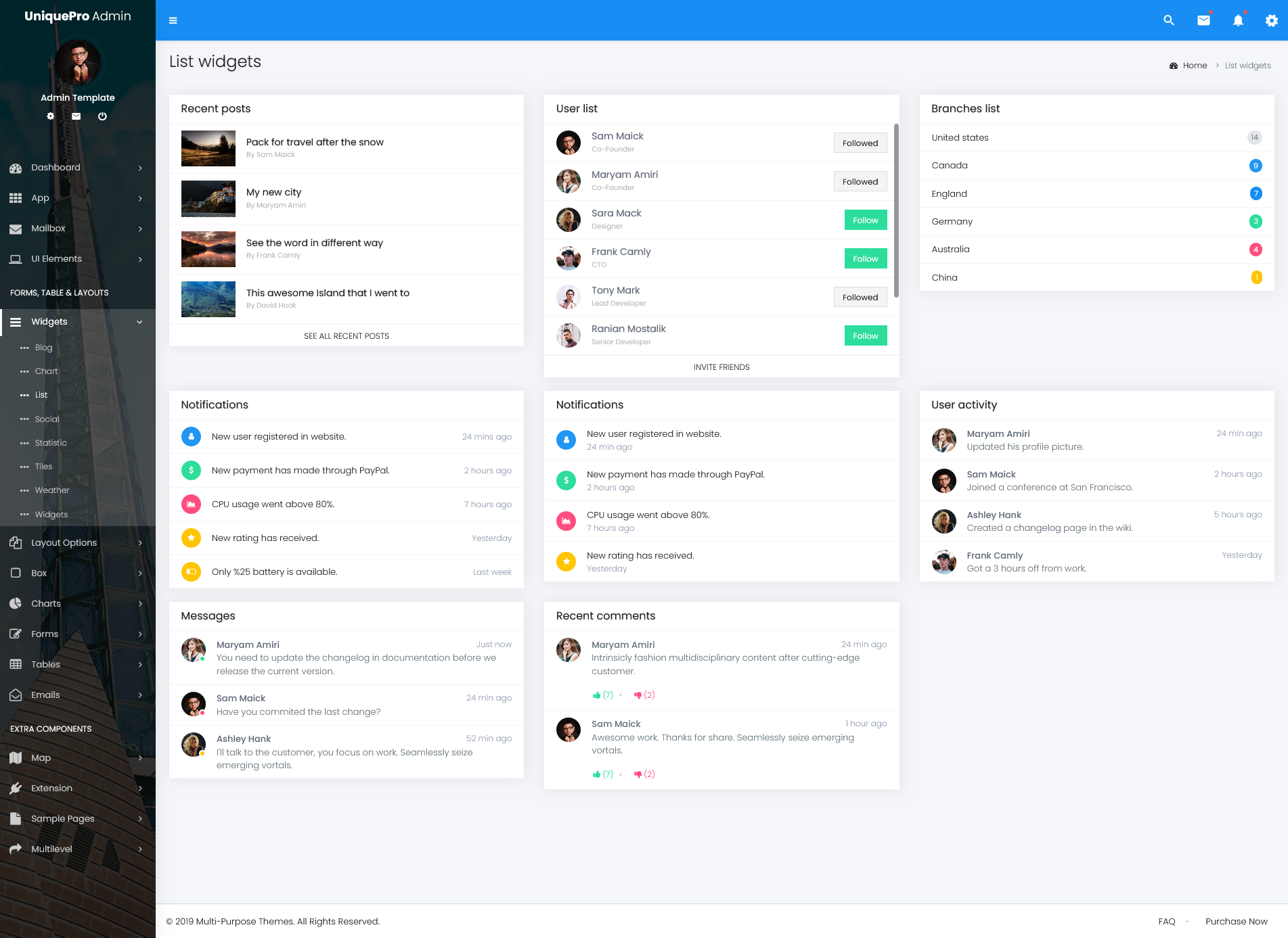 Admin Dashboard Templates