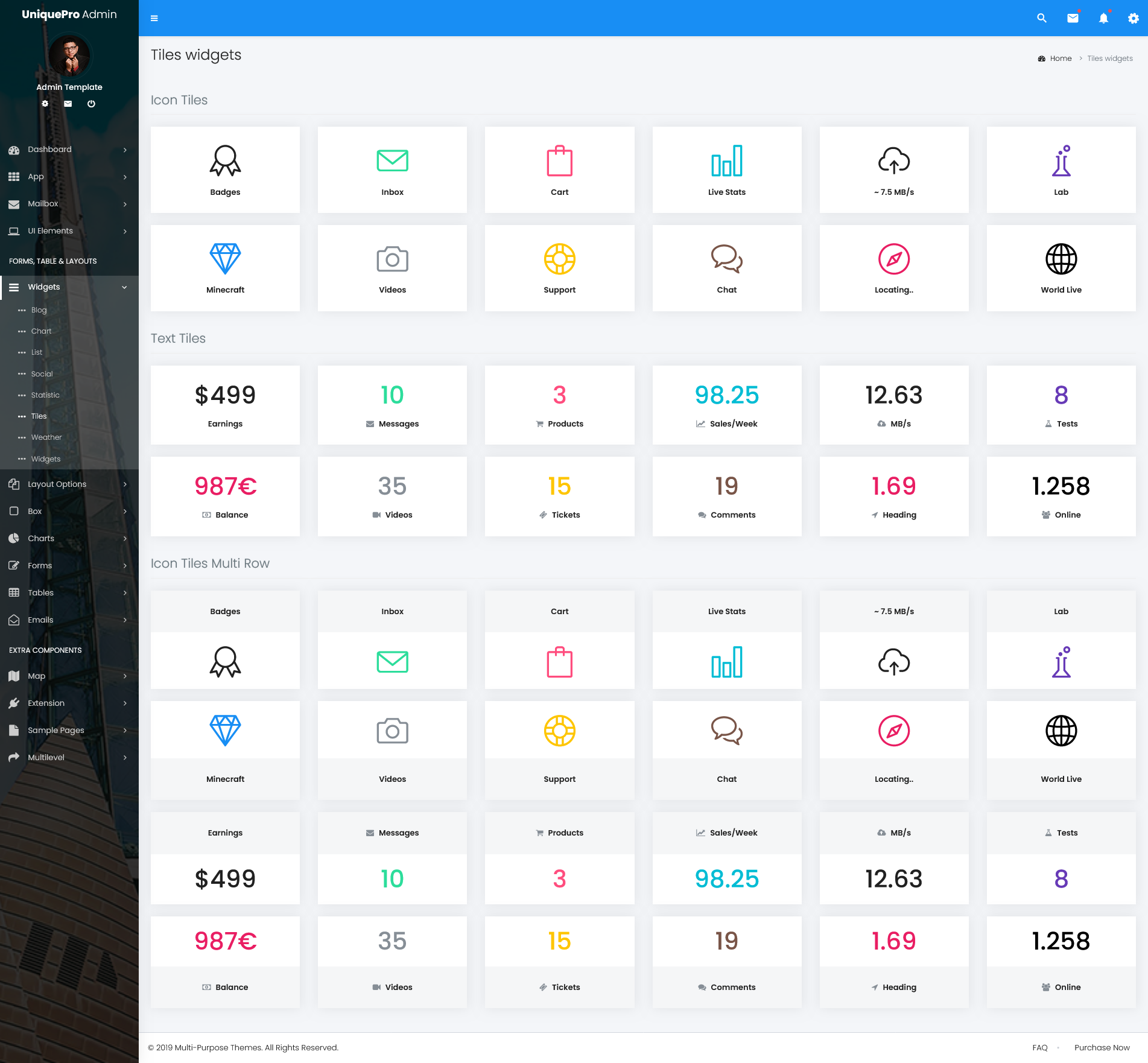 Admin Dashboard Templates