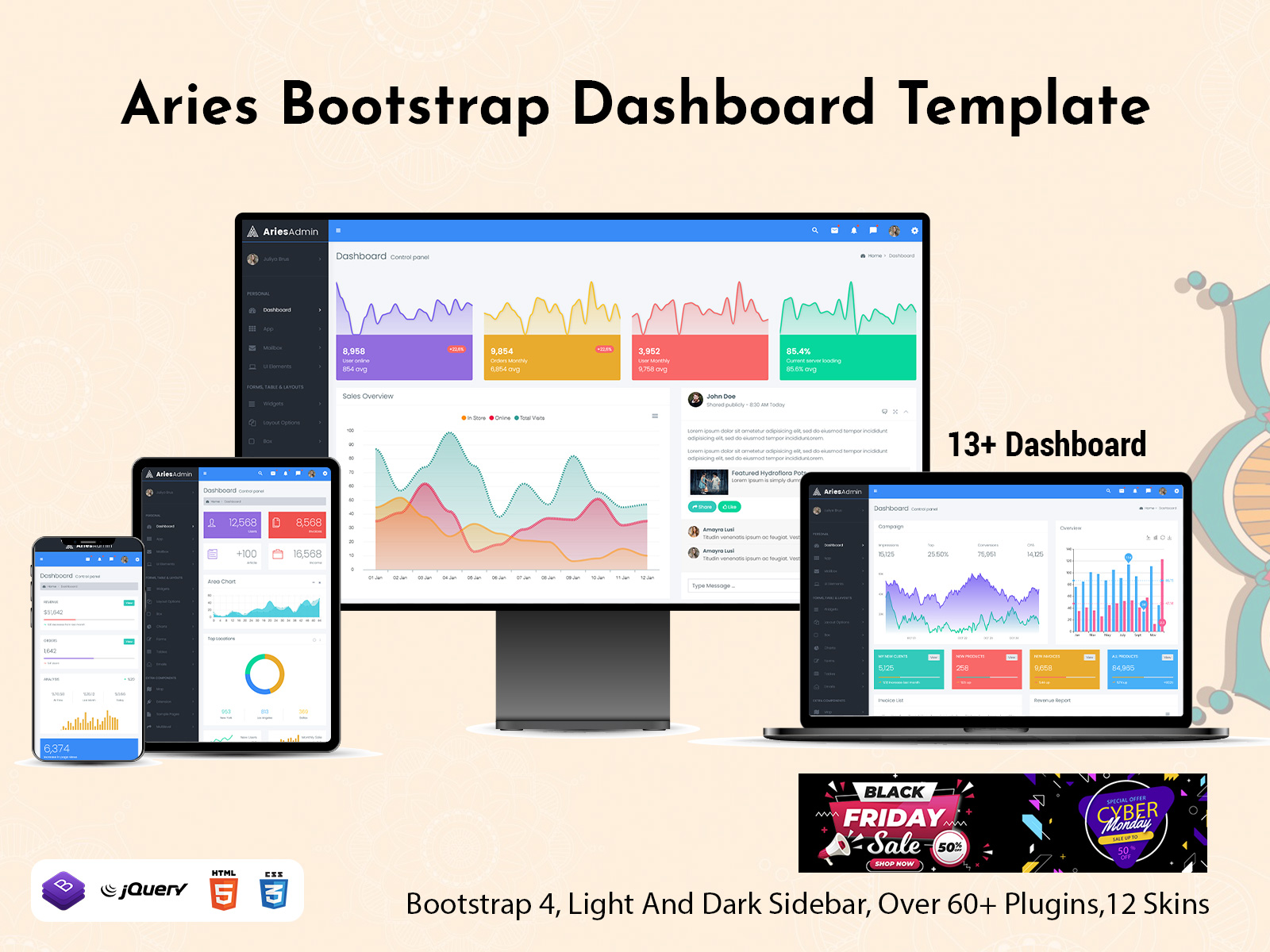 Aries – Best Dashboard Admin Template & Bootstrap UI Kit