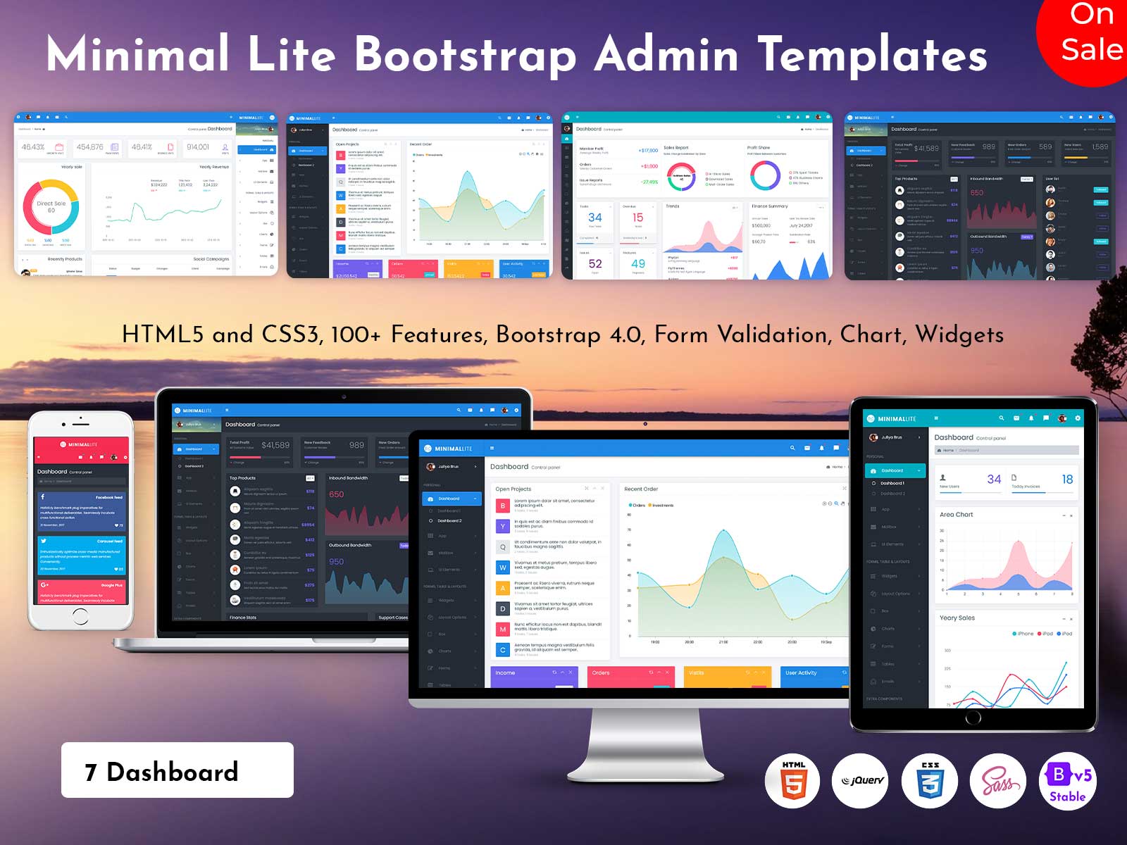 Minimal Lite Responsive Admin Dashboard Template Bootstrap UI Kit