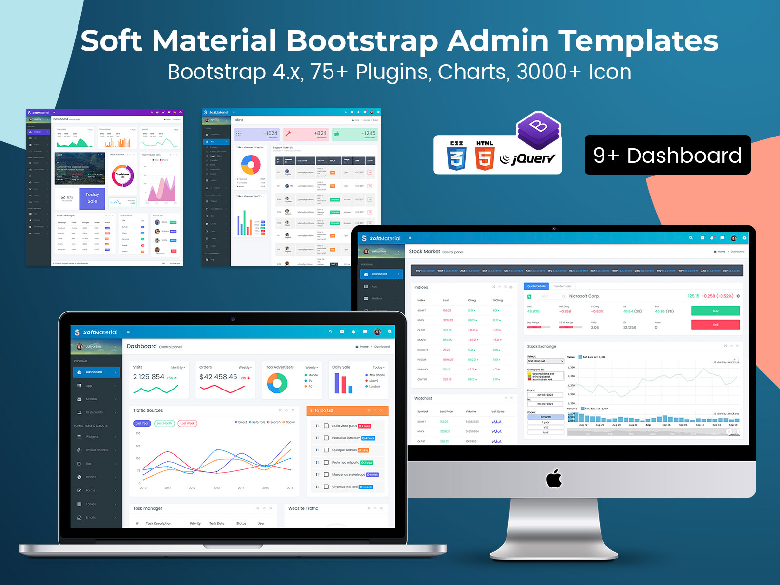 Soft Material Responsive Admin Dashboard Template UI Kit