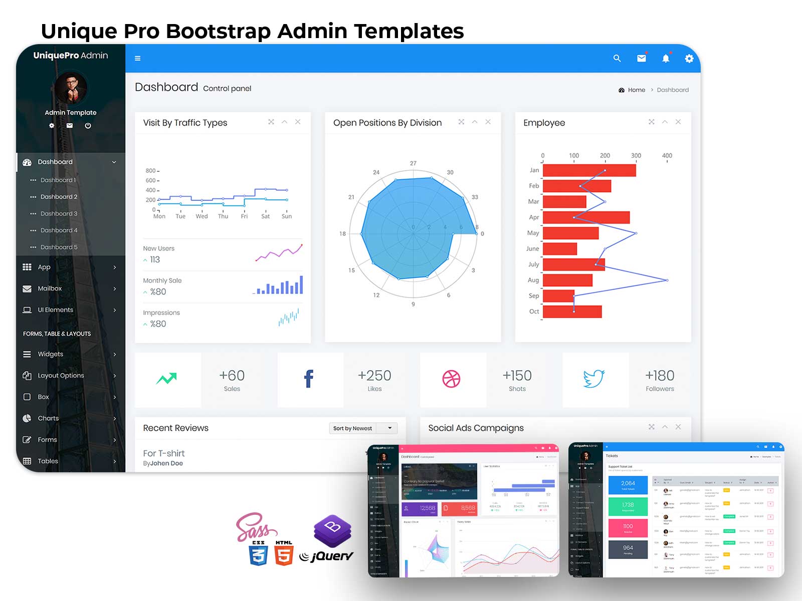 Unique Pro Bootstrap Admin Templates