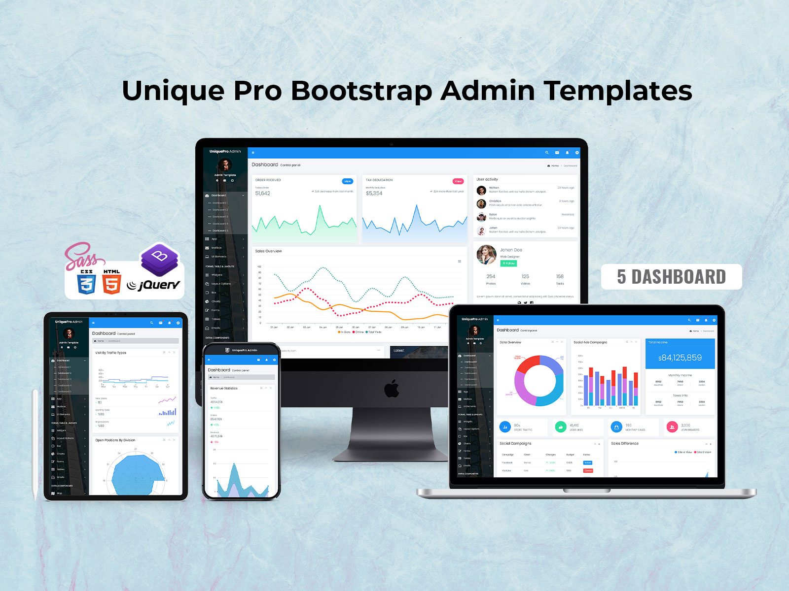 UniquePro Admin Bootstrap 4 Responsive Admin Dashboard Template