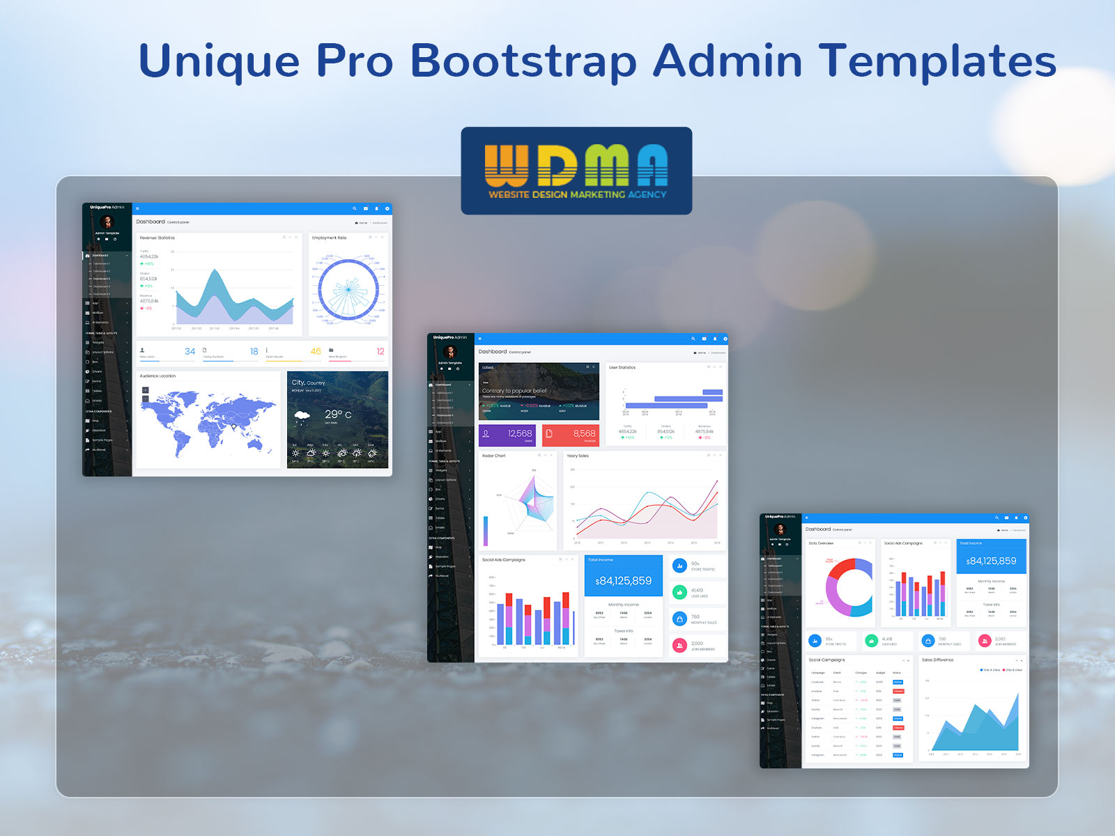 Unique Pro Bootstrap Admin Templates