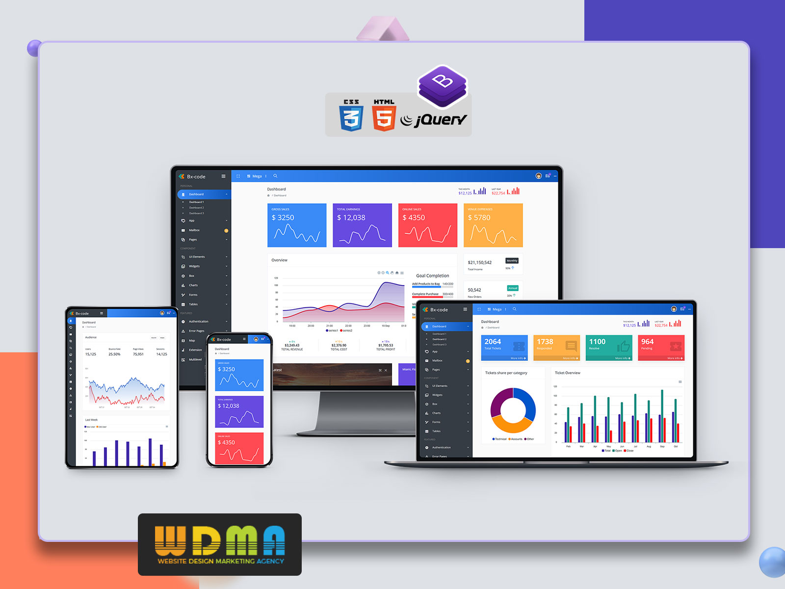 Bx Code Responsive Admin Dashboard Template