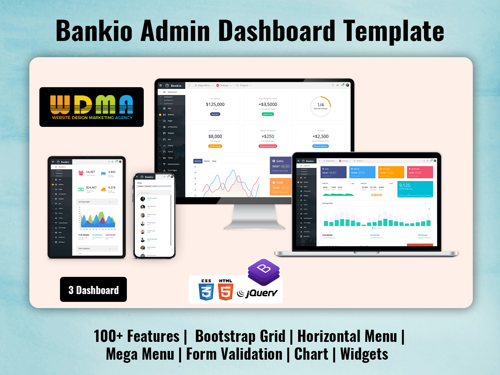 Elevate Your Banking Website With A Premium Admin Template: Bankio